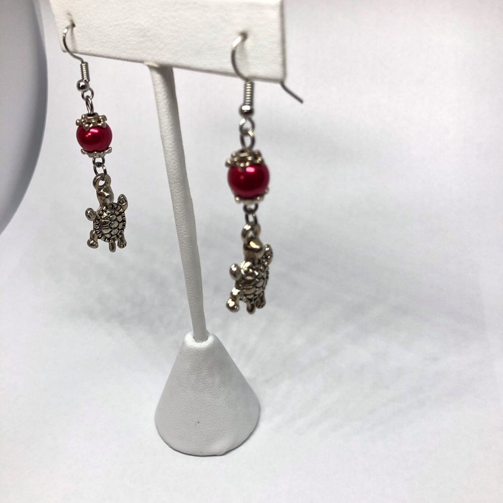 {3 for $20} sea turtle dangle earrings with pearl - Picture 3 of 5